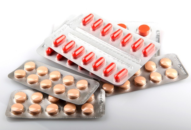 Packs Of Pills Isolated
