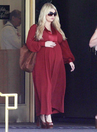 8809828 EXCLUSIVE... Exclusive: A very Pregnant Jessica Simpson was out and about shopping in the Beverly Hills area of California on February 25, 2012 wearing a long dress with a pair of very high heels. She and her assistant stopped by Saks Fifth Avenue for a few items before heading on their way. FameFlynet, Inc. - Santa Monica, CA, USA - +1 (818) 307-4813