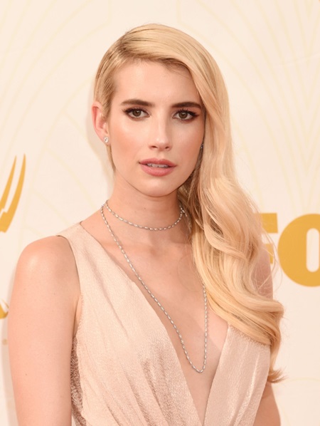 LOS ANGELES, CA - SEPTEMBER 20: Actress Emma Roberts attends the 67th Annual Primetime Emmy Awards at Microsoft Theater on September 20, 2015 in Los Angeles, California. Credit: Mayer/face to face - No Rights for USA, Canada and France -