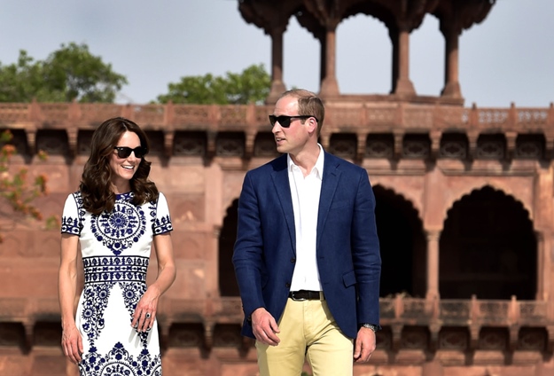 Britain's Prince William, Duke of Cambridge, and Catherine Middleton Duchess of Cambridge during their visit at Taj Mahal in Agra, India on April 16, 2016. (Photo by Ajay Aggarwal/Hindustan Times ) *** Please Use Credit from Credit Field ***