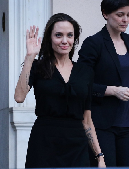 U.N. Goodwill Ambassador Angelina Jolie leaving the Presidential Palace in Greece Featuring: Angelina Jolie Where: Athens, Greece When: 16 Mar 2016 Credit: Papadakis Press/WENN.com **Not available for Publication in Greece, Cyprus**