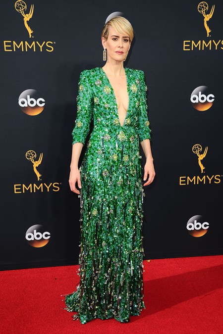 , Los Angeles, CA - 9/18/2016 - The 68th Primetime Emmy Awards - Arrivals at Microsoft Theater -PICTURED: Sarah Paulson -PHOTO by: Kyle Rover/startraksphoto.com -KR71169 Editorial - Rights Managed Image - Please contact www.startraksphoto.com for licensing fee Startraks Photo New York, NY For licensing please call 212-414-9464 or email sales@startraksphoto.com Startraks Photo reserves the right to pursue unauthorized users of this image. If you violate our intellectual property you may be liable for actual damages, loss of income, and profits you derive from the use of this image, and where appropriate, the cost of collection and/or statutory damages.