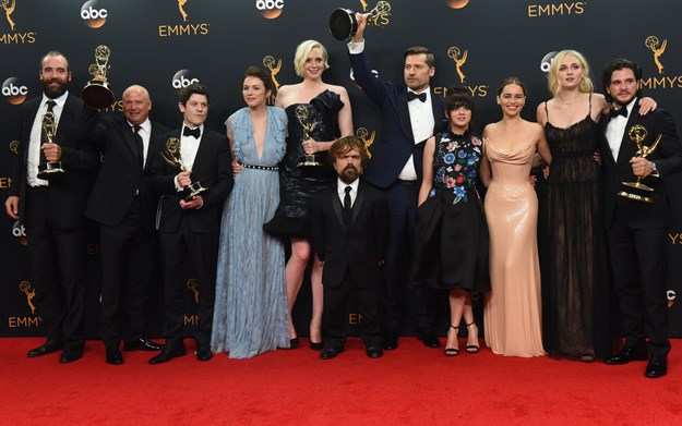 September 18, 2016 - Los Angeles, California, United States - The cast of ''Game of Thrones'' who won the Emmy Award for Outstanding Drama Series, pose backstage at the 68th Annual Emmy Awards at the Microsoft Theater in Los Angeles, California on Sunday, September 18, 2016. (Credit Image: © Michael Owen Baker/Los Angeles Daily News via ZUMA Wire)