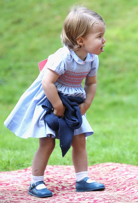 Mandatory Credit: Photo by REX/Shutterstock (6047574ae) Princess Charlotte of Cambridge at a children's party for Military families The Duke and Duchess of Cambridge visit Canada - 29 Sep 2016 Prince William, Duke of Cambridge, Catherine, Duchess of Cambridge, Prince George and Princess Charlotte are visiting Canada as part of an eight day visit to the country taking in areas such as Bella Bella, Whitehorse and Kelowna