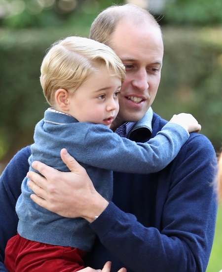 Mandatory Credit: Photo by REX/Shutterstock (6047574ak) Prince George of Cambridge with Prince William, Duke of Cambridge at a children's party for Military families The Duke and Duchess of Cambridge visit Canada - 29 Sep 2016 Prince William, Duke of Cambridge, Catherine, Duchess of Cambridge, Prince George and Princess Charlotte are visiting Canada as part of an eight day visit to the country taking in areas such as Bella Bella, Whitehorse and Kelowna