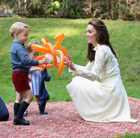Mandatory Credit: Photo by REX/Shutterstock (6047574m) Catherine, Duchess of Cambridge, Princess Charlotte of Cambridge and Prince George of Cambridge, Prince William, Duke of Cambridge at a children's party for Military families The Duke and Duchess of Cambridge visit Canada - 29 Sep 2016 Prince William, Duke of Cambridge, Catherine, Duchess of Cambridge, Prince George and Princess Charlotte are visiting Canada as part of an eight day visit to the country taking in areas such as Bella Bella, Whitehorse and Kelowna