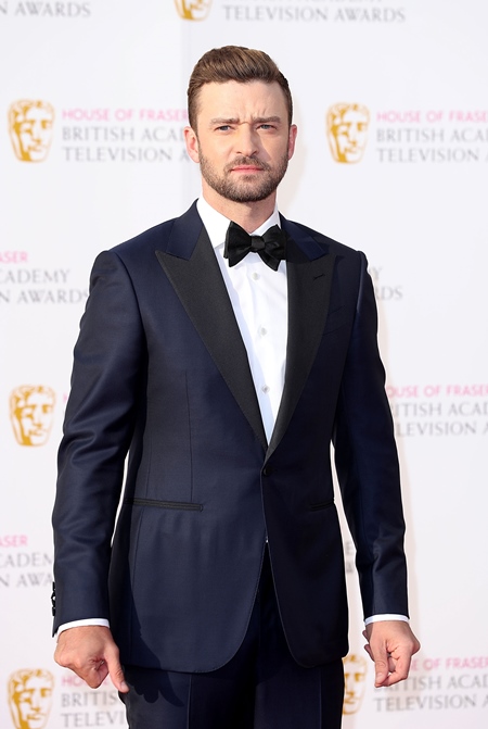 LONDON, ENGLAND - MAY 08: Justin Timberlake arrives for the House Of Fraser British Academy Television Awards 2016 at the Royal Festival Hall on May 8, 2016 in London, England. (Photo by Mike Marsland/Mike Marsland/WireImage)
