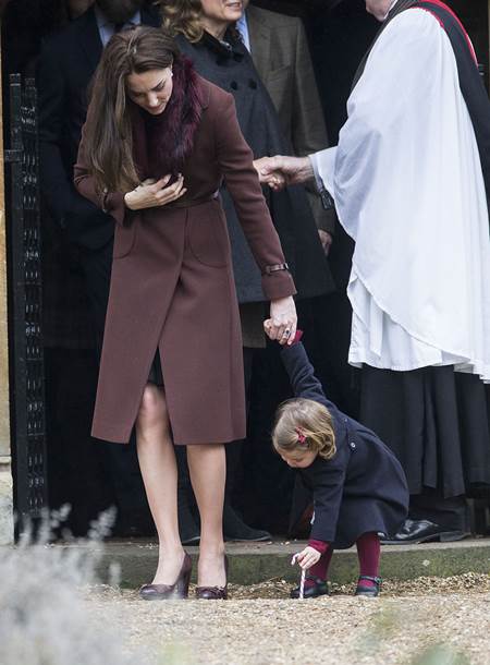 Mandatory Credit: Photo by Rupert Hartley/REX/Shutterstock (7665923p) Catherine Duchess of Cambridge and Prince George Christmas Day church service, Englefield, UK - 25 Dec 2016 Prince Willam and Catherine Duchess of Cambridge take Prince George and Princess Charlotte to church on Christmas morning at Englefield, as they spend Christmas with the Middleton family.