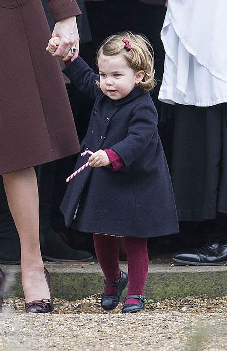 Mandatory Credit: Photo by Rupert Hartley/REX/Shutterstock (7665923q) Princess Charlotte Christmas Day church service, Englefield, UK - 25 Dec 2016 Prince Willam and Catherine Duchess of Cambridge take Prince George and Princess Charlotte to church on Christmas morning at Englefield, as they spend Christmas with the Middleton family.