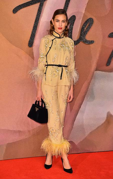 Alexa Chung attending The Fashion Awards 2016 at the Royal Albert Hall, London.